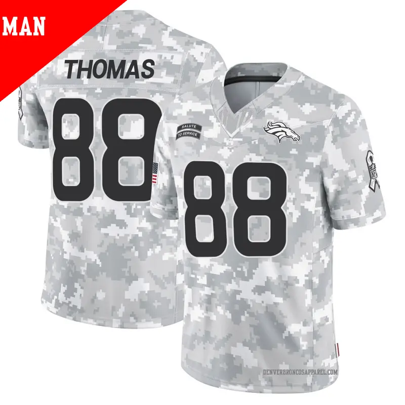 Men's ＃88 Demaryius Thomas Denver Broncos Limited Arctic Camo 2024 Salute to Service Jersey