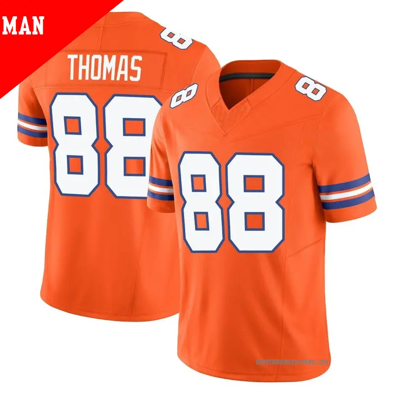 Men's ＃88 Demaryius Thomas Denver Broncos Limited Orange Alternate Vapor F.U.S.E. Mile High Collection 1977 Throwback Jersey