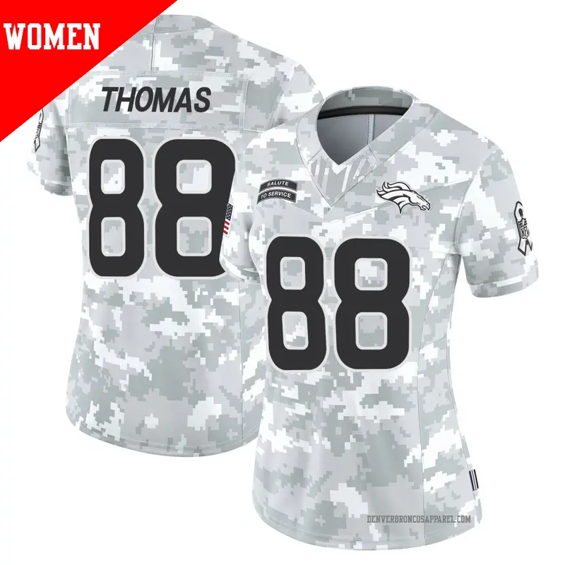 Women's ＃88 Demaryius Thomas Denver Broncos Limited Arctic Camo 2024 Salute to Service Jersey