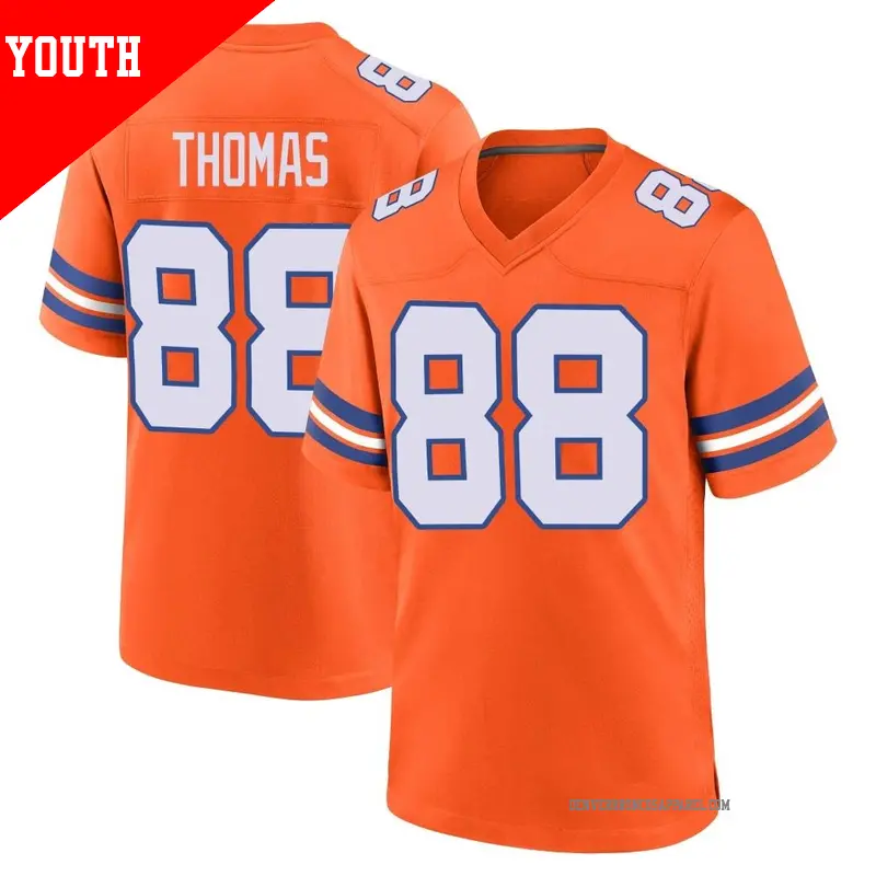 Youth ＃88 Demaryius Thomas Denver Broncos Game Orange Alternate Mile High Collection 1977 Throwback Jersey