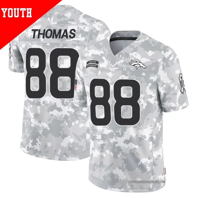 Youth ＃88 Demaryius Thomas Denver Broncos Limited Arctic Camo 2024 Salute to Service Jersey