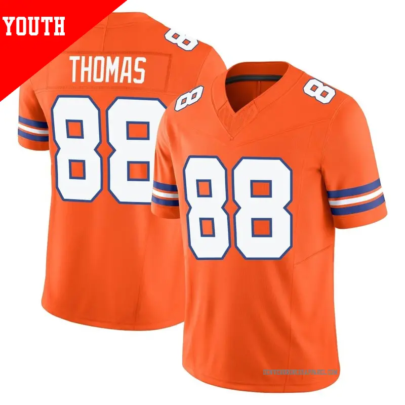 Youth ＃88 Demaryius Thomas Denver Broncos Limited Orange Alternate Vapor F.U.S.E. Mile High Collection 1977 Throwback Jersey